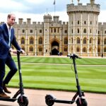 Prince William Rides E-Scooter to Windsor Castle